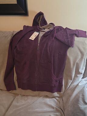 Men's Purple Full-Zip Hooded Jacket (L)
